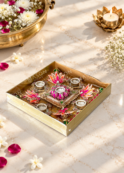 Festive Floral Grace I Artificial Rangoli