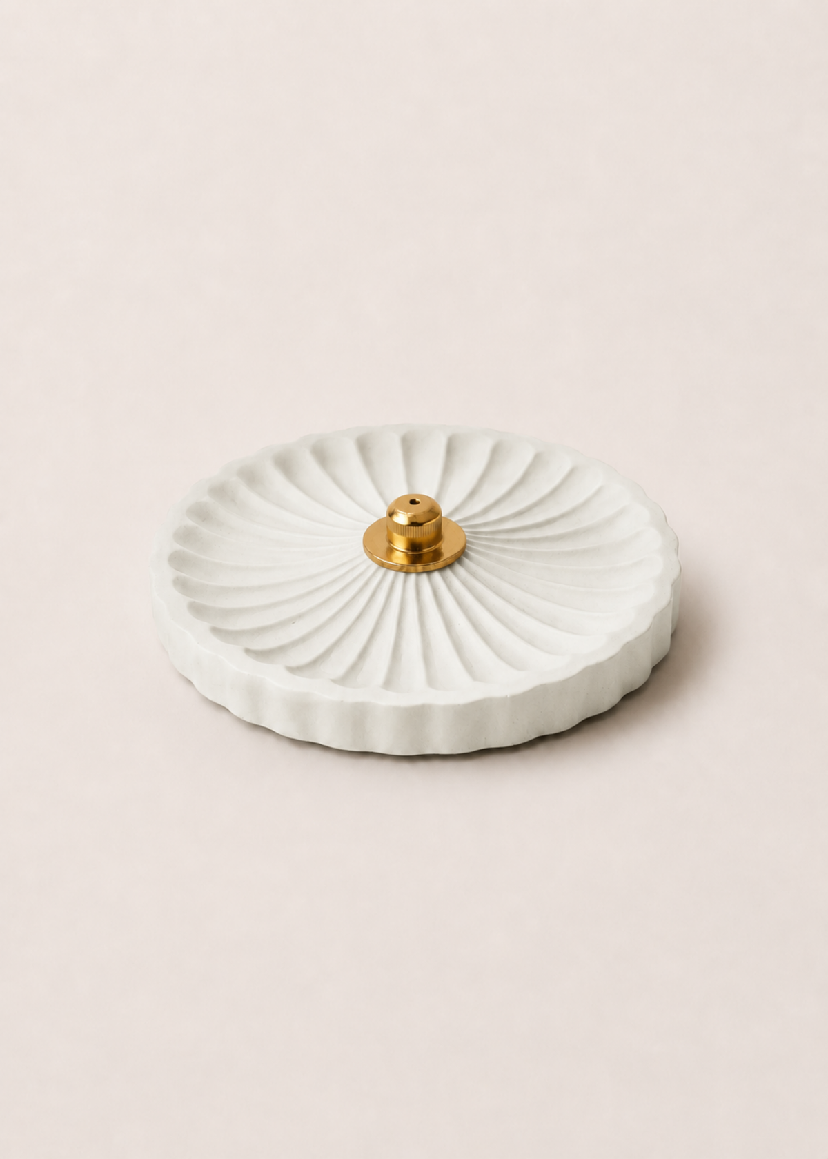 Umber Round Incense Holder - Ivory