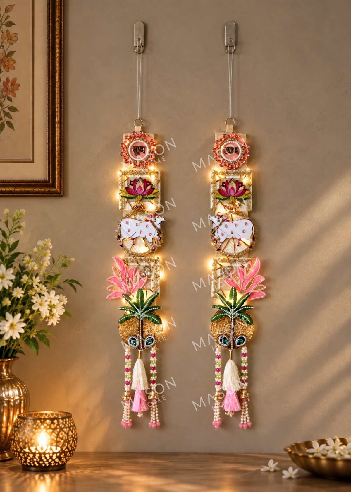 Festive Lotus Grace Shubh Labh - Set of 2