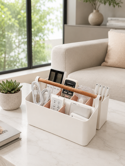 Storage Caddy with Adjustable Dividers - Pink