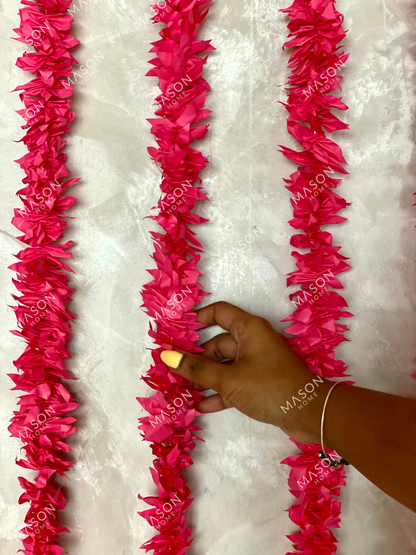 Decorative Artificial Pink Gajra - Set Of 12 (3 Feet)