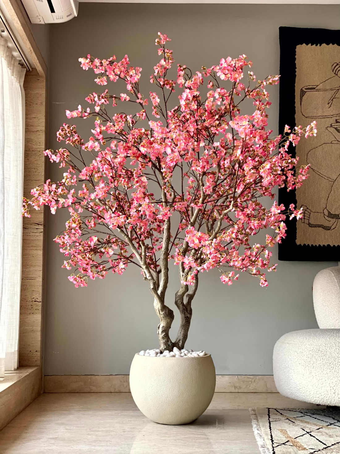 Artificial Blush Cherry Blossom Plant - 6.5 Feet