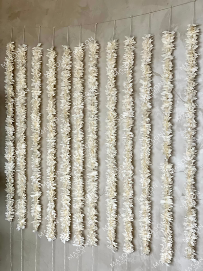 Decorative Artificial White Gajra - Set Of 12 (3 Feet)