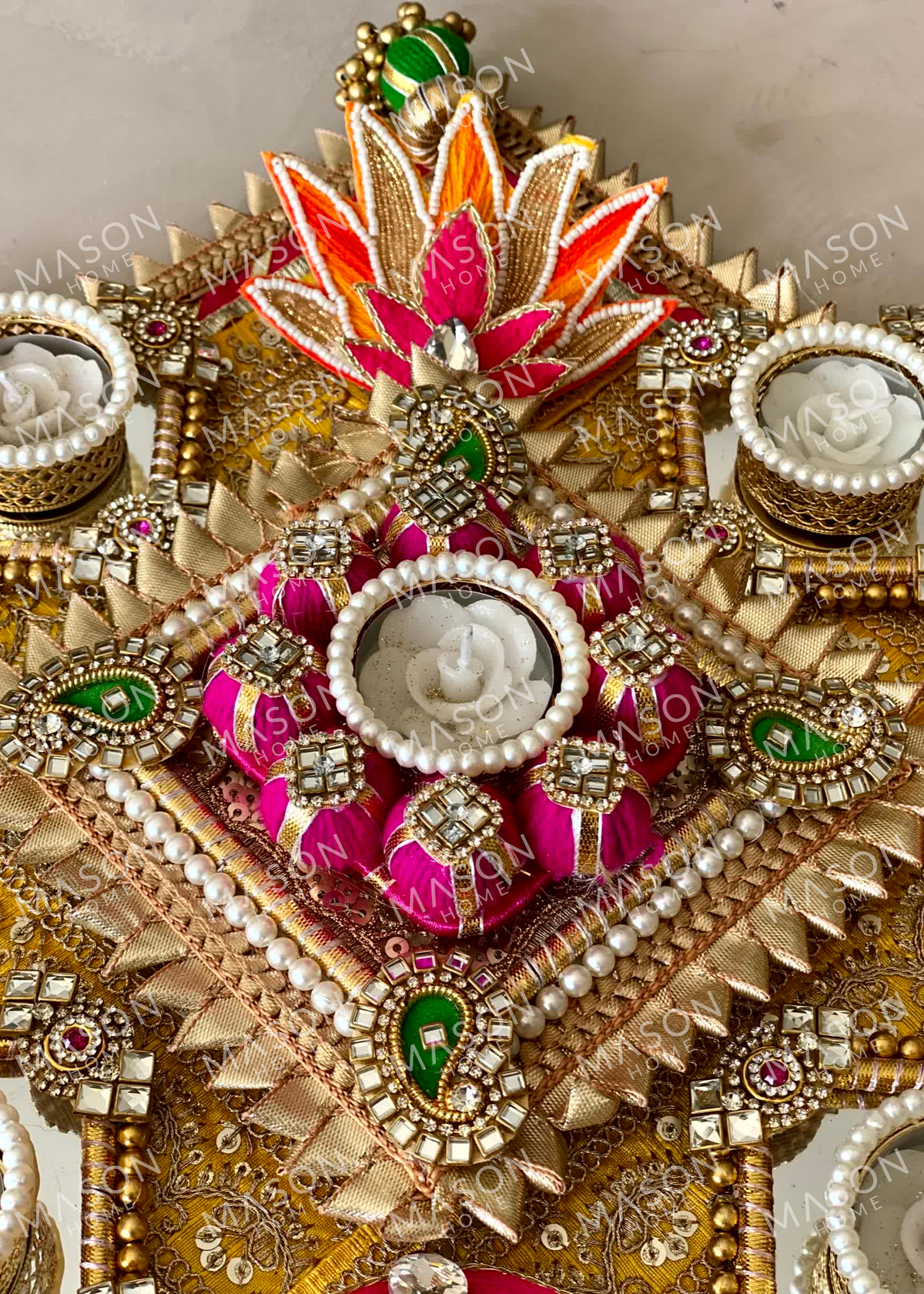 Festive Floral Grace I Artificial Rangoli