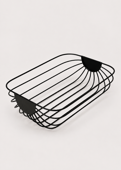 Cove Matte Black Wire Fruit Basket