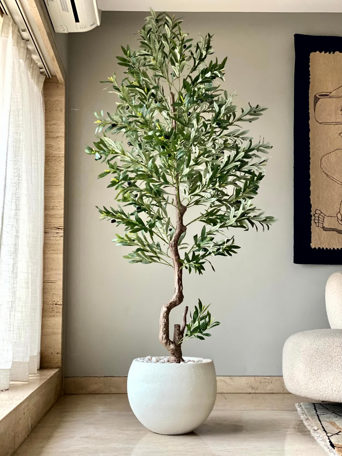 Artificial Evergreen Olive Plant - 6.5 Feet