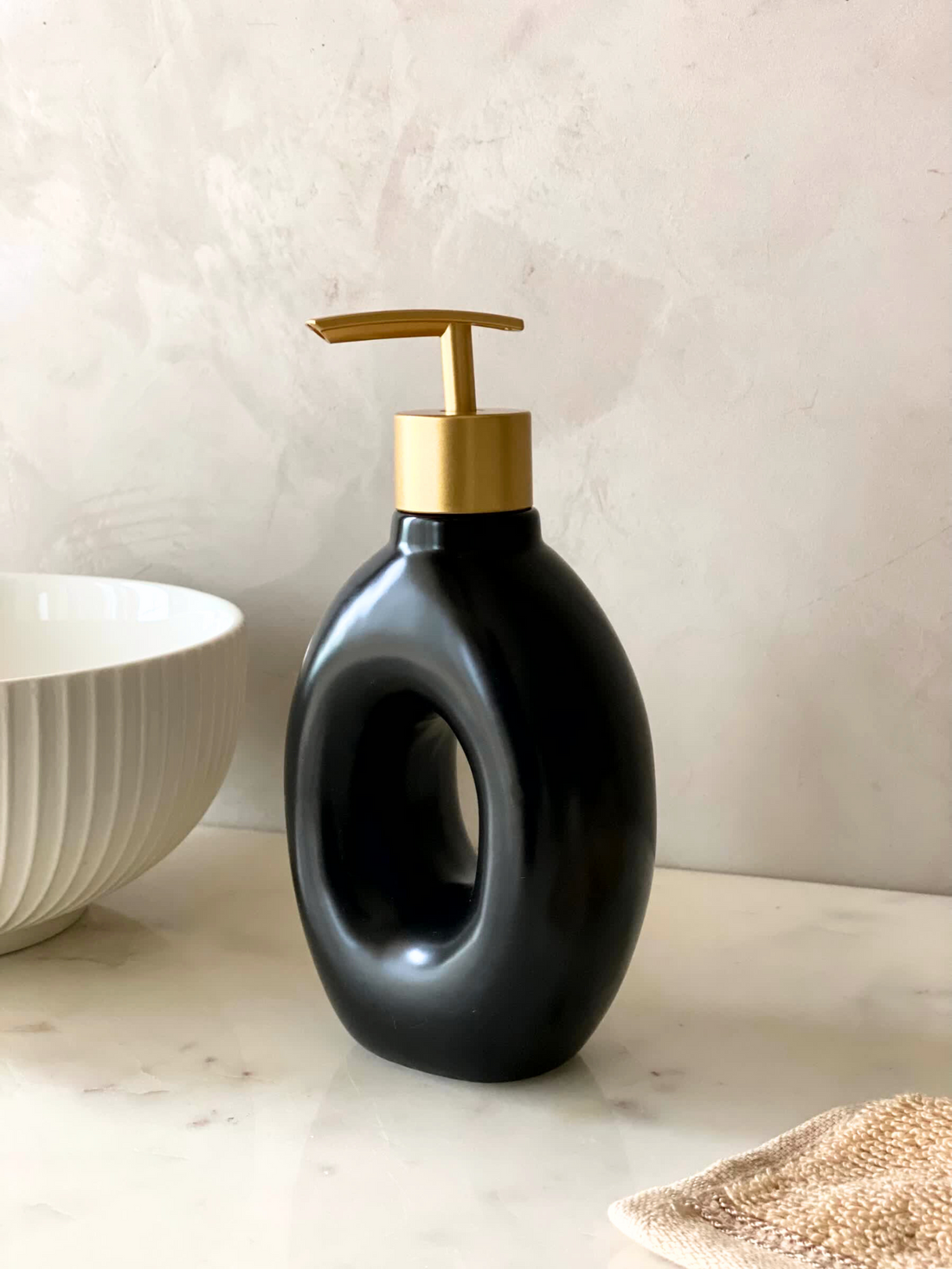 Orb Hollow Bathroom Dispenser - Black