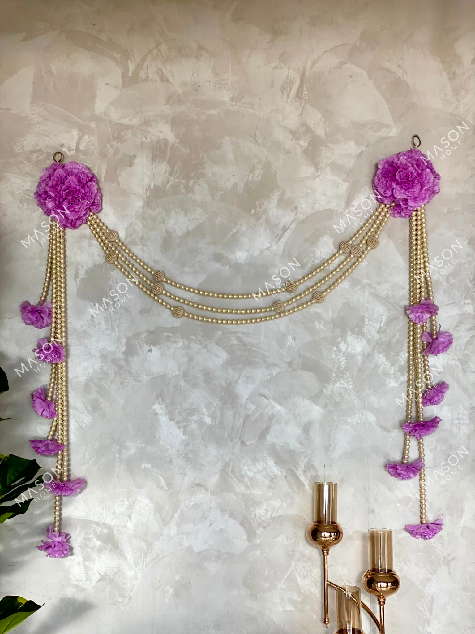 Carnation Pearls Toran - Lilac