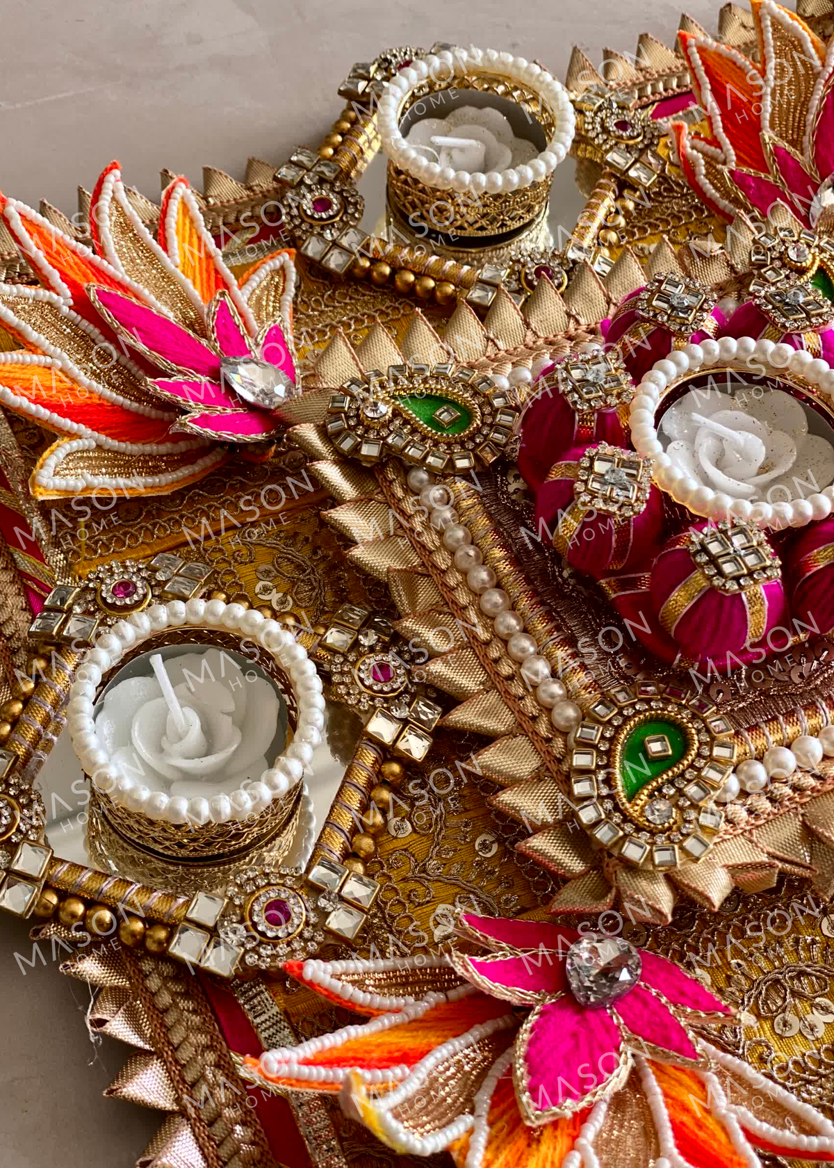 Festive Floral Grace I Artificial Rangoli