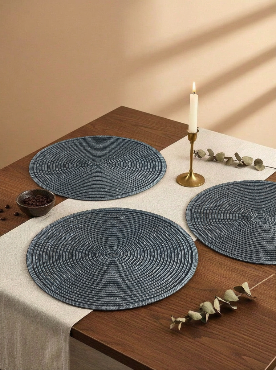 Noir Spiral Placemat Dark Grey - Set of 6