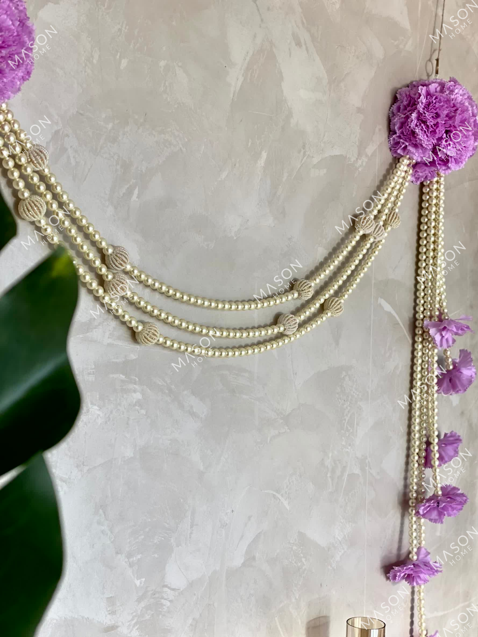Carnation Pearls Toran - Lilac
