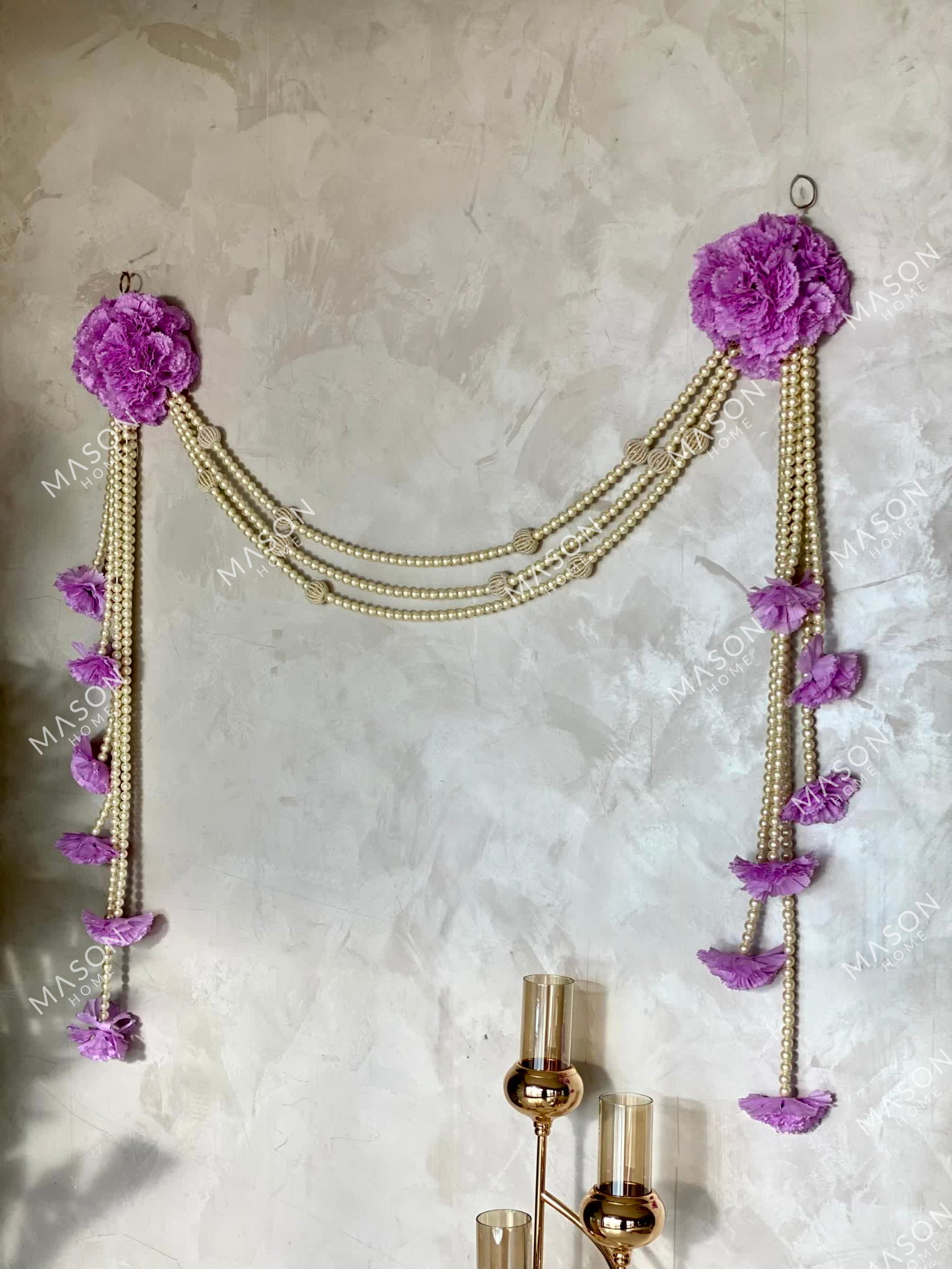 Carnation Pearls Toran - Lilac