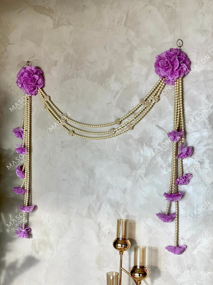 Carnation Pearls Toran - Lilac