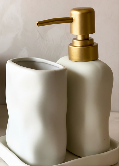 Lucent Bathroom Set - White (Set of 3)