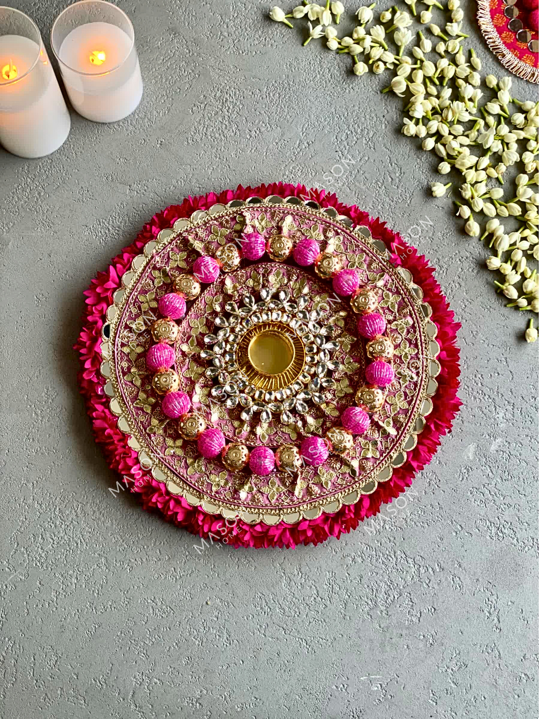 Festive Adaa Floral Rangoli - Pink