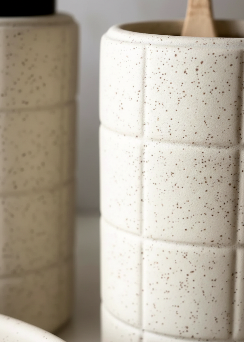 Stria Bathroom Set - Beige (Set of 3)