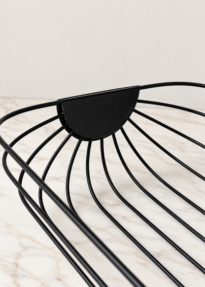 Cove Matte Black Wire Fruit Basket