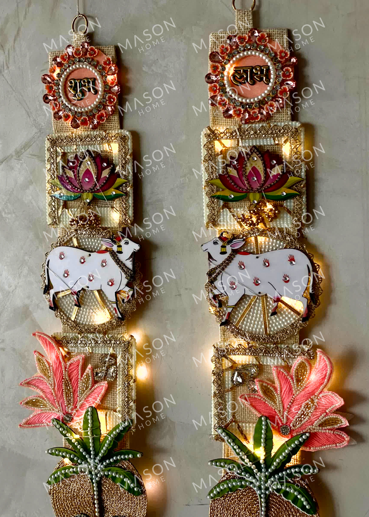Festive Lotus Grace Shubh Labh - Set of 2