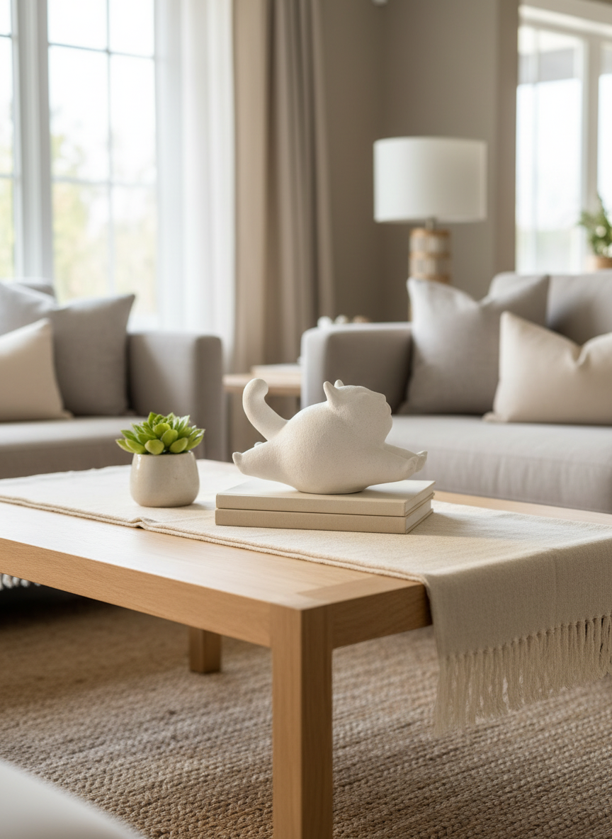 Terracotta Meow Sculpture