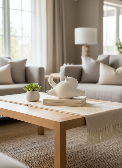 Terracotta Meow Sculpture