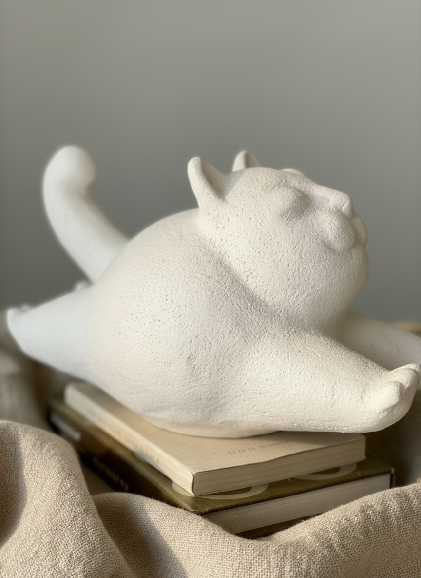 Terracotta Meow Sculpture