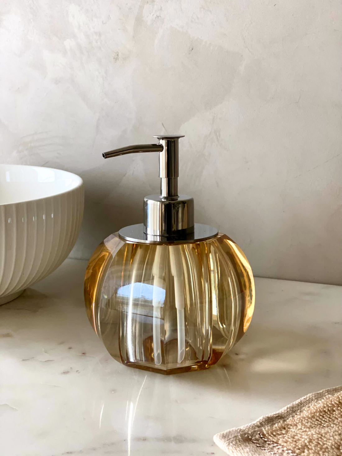 Murky Crystal Bathroom Dispenser - Amber