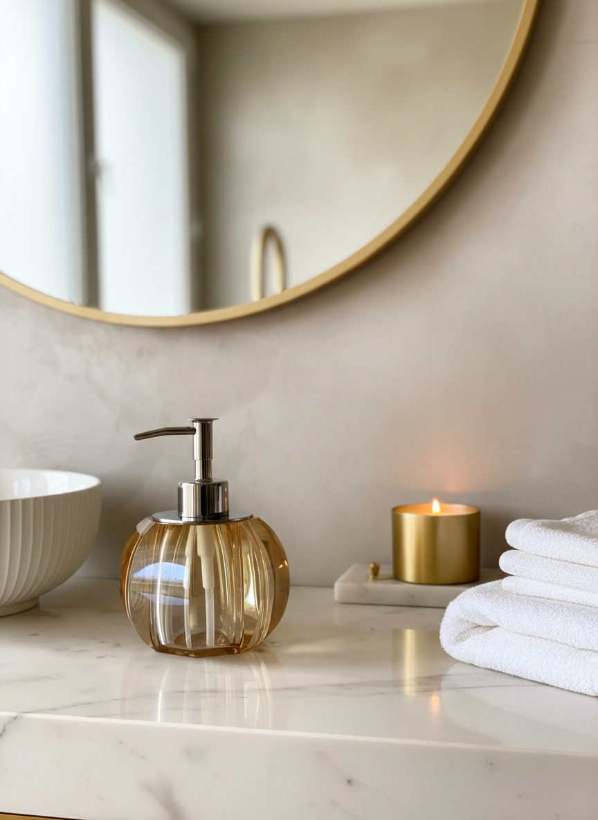 Murky Crystal Bathroom Dispenser - Amber