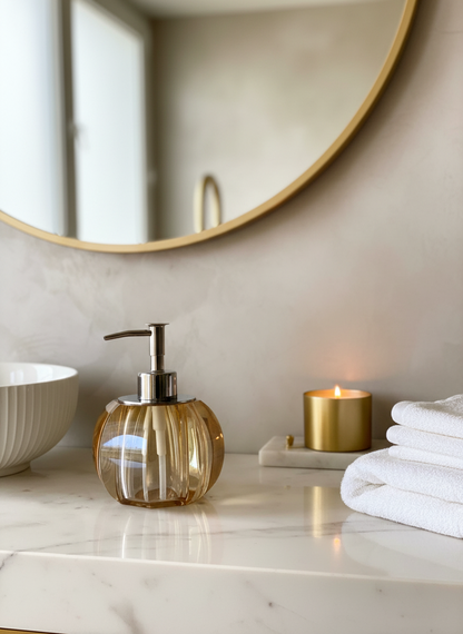 Murky Crystal Bathroom Dispenser - Amber