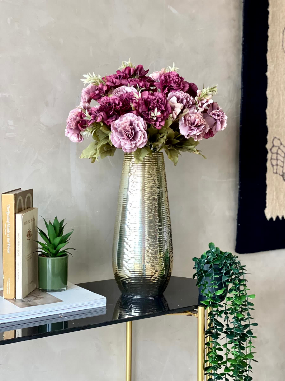 Artificial Mixed Carnation Flower - Set of 2