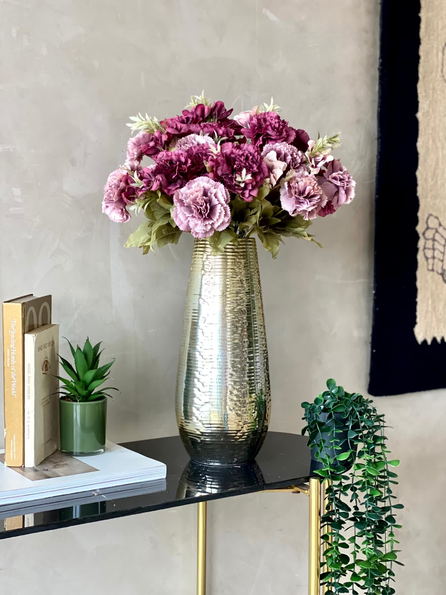 Artificial Mixed Carnation Flower - Set of 2