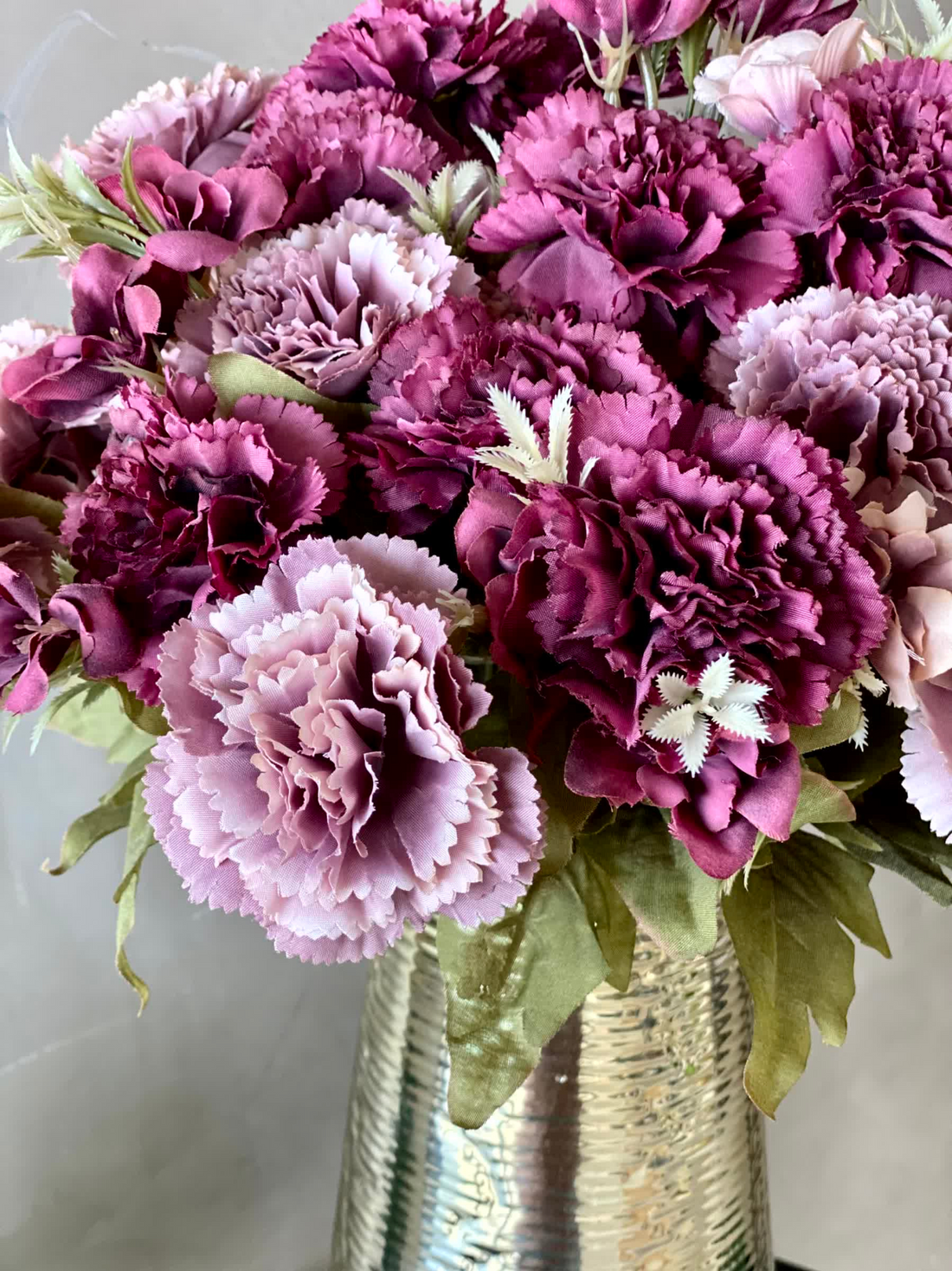 Artificial Mixed Carnation Flower - Set of 2