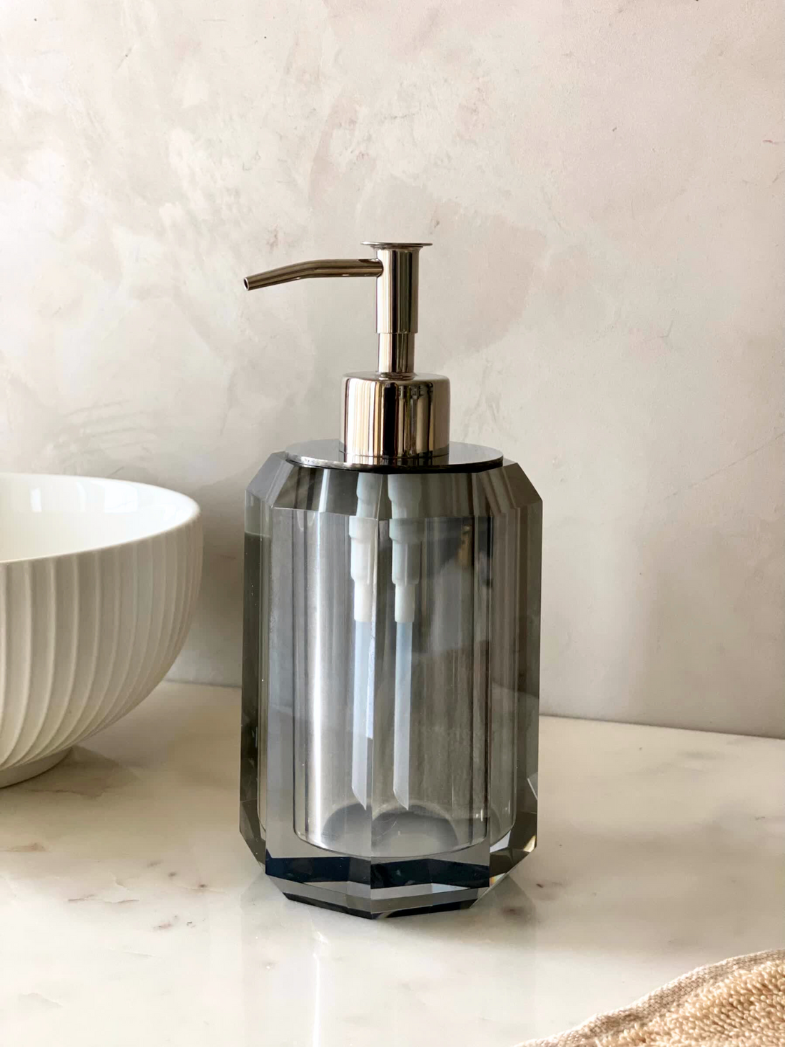 Hexa Crystal Bathroom Dispenser - Black