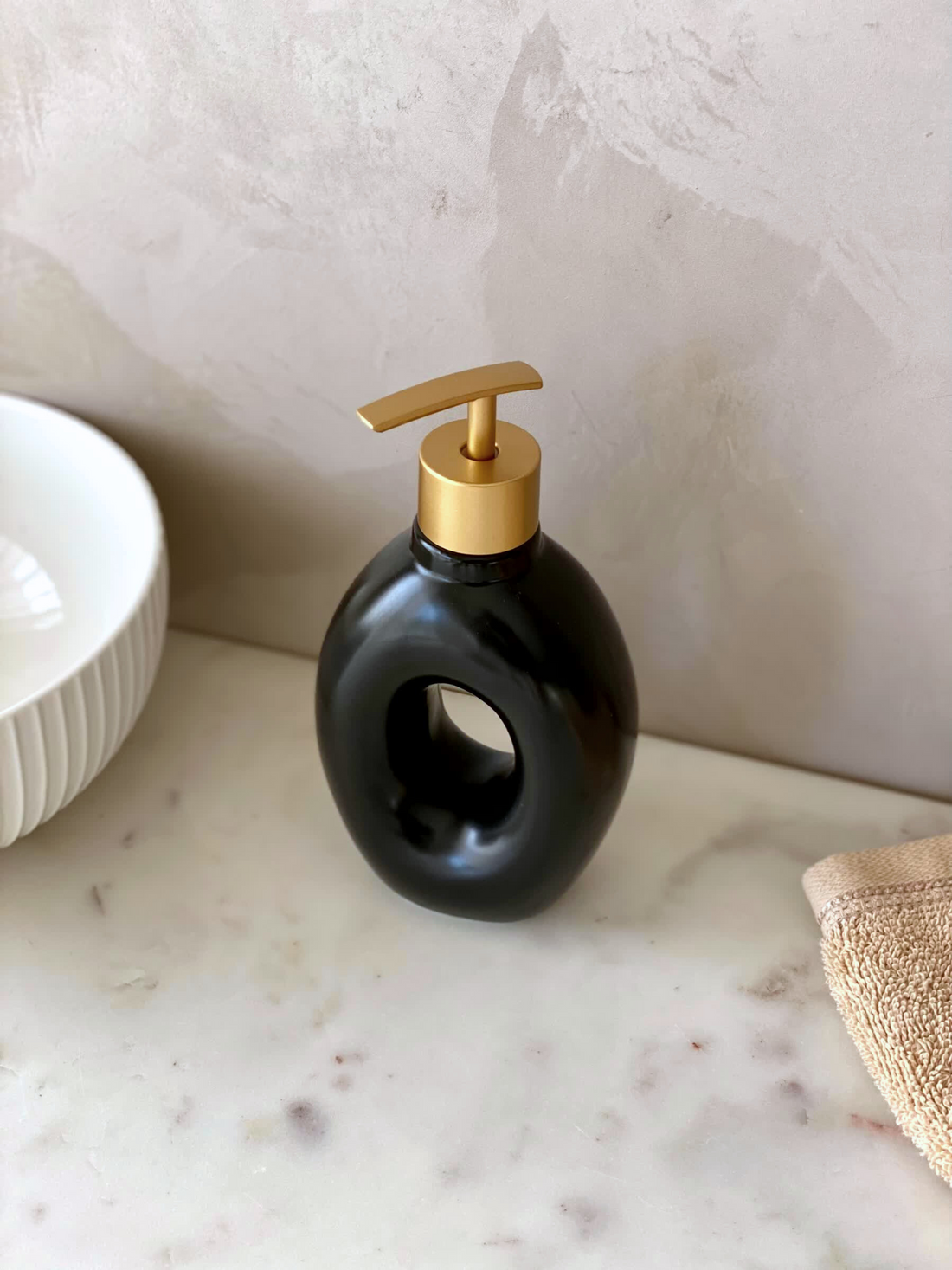 Orb Hollow Bathroom Dispenser - Black
