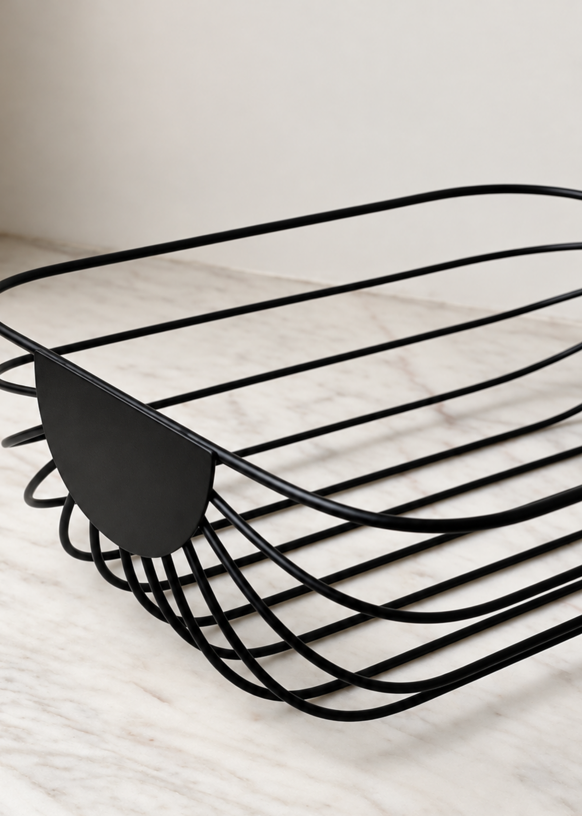 Cove Matte Black Wire Fruit Basket