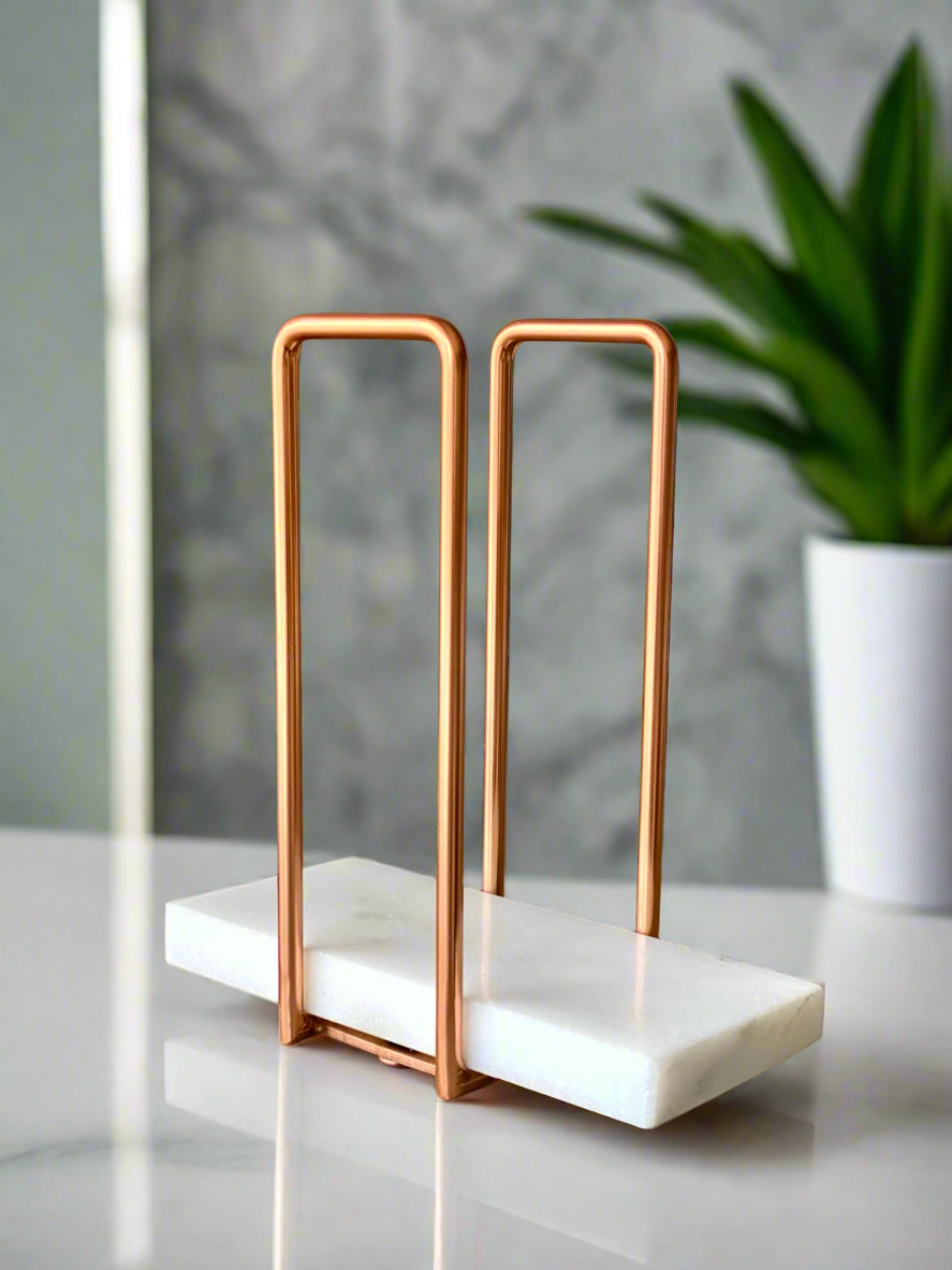 Imperial Napkin Holder - White &amp; Rose Gold