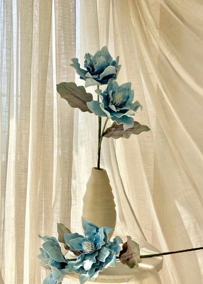 Artificial Dahlia Flower Stem  -  Blue Ombre (One Stem)