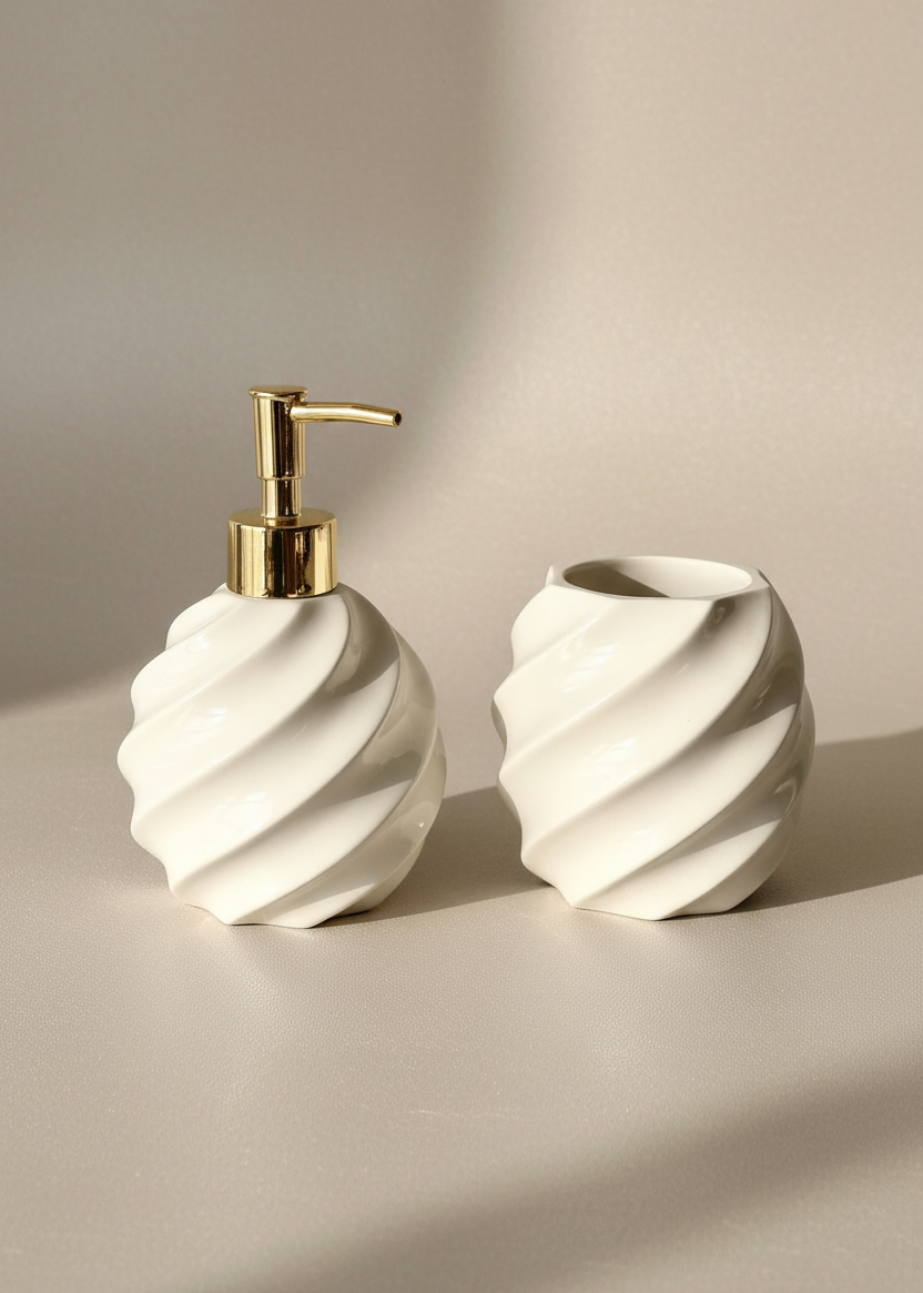 Swirl Bathroom Set - Beige