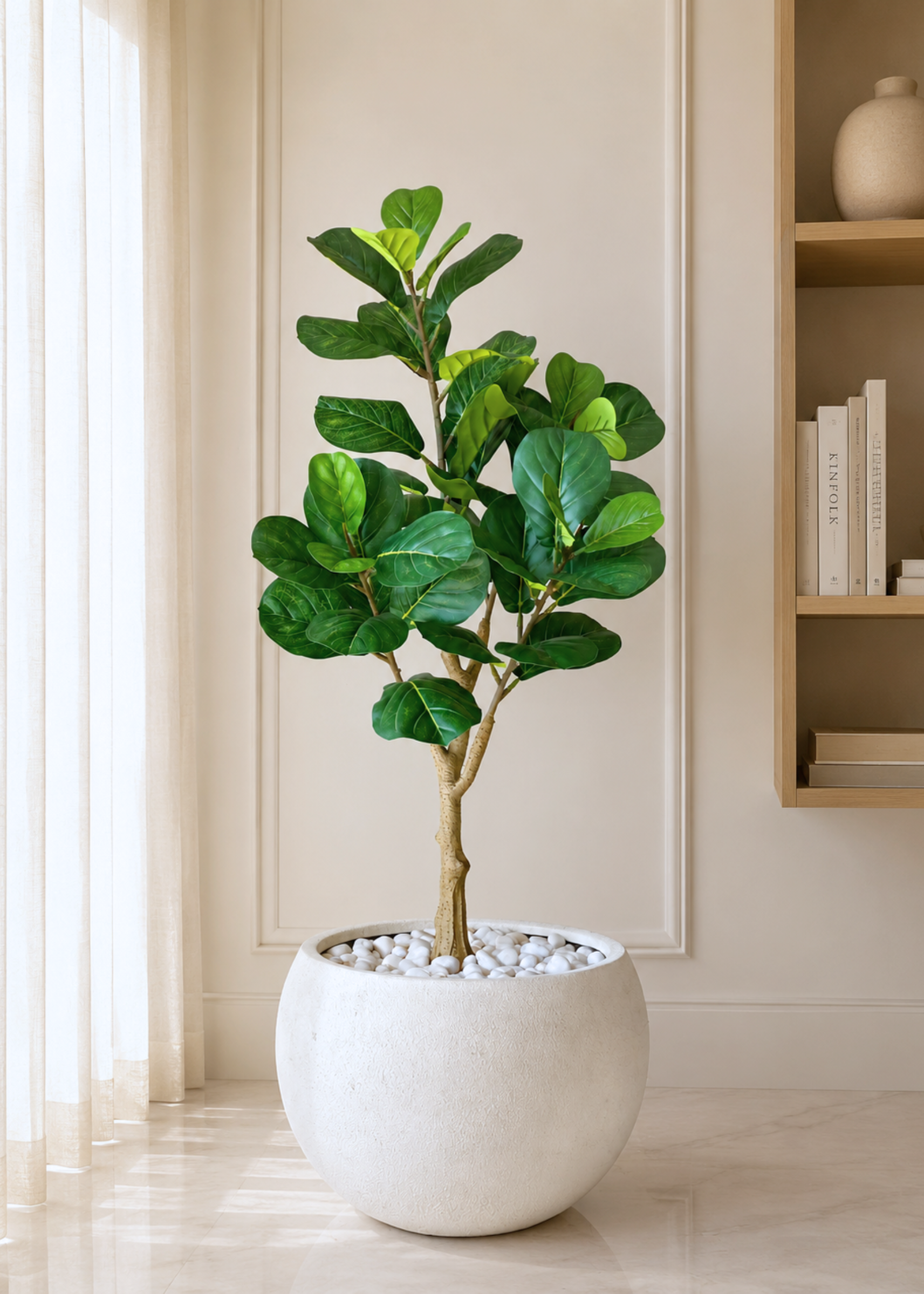 Artificial Natura Fiddle Leaf Plant - 4.3 Feet