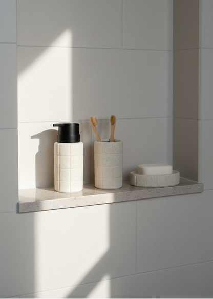 Stria Bathroom Set - Beige (Set of 3)