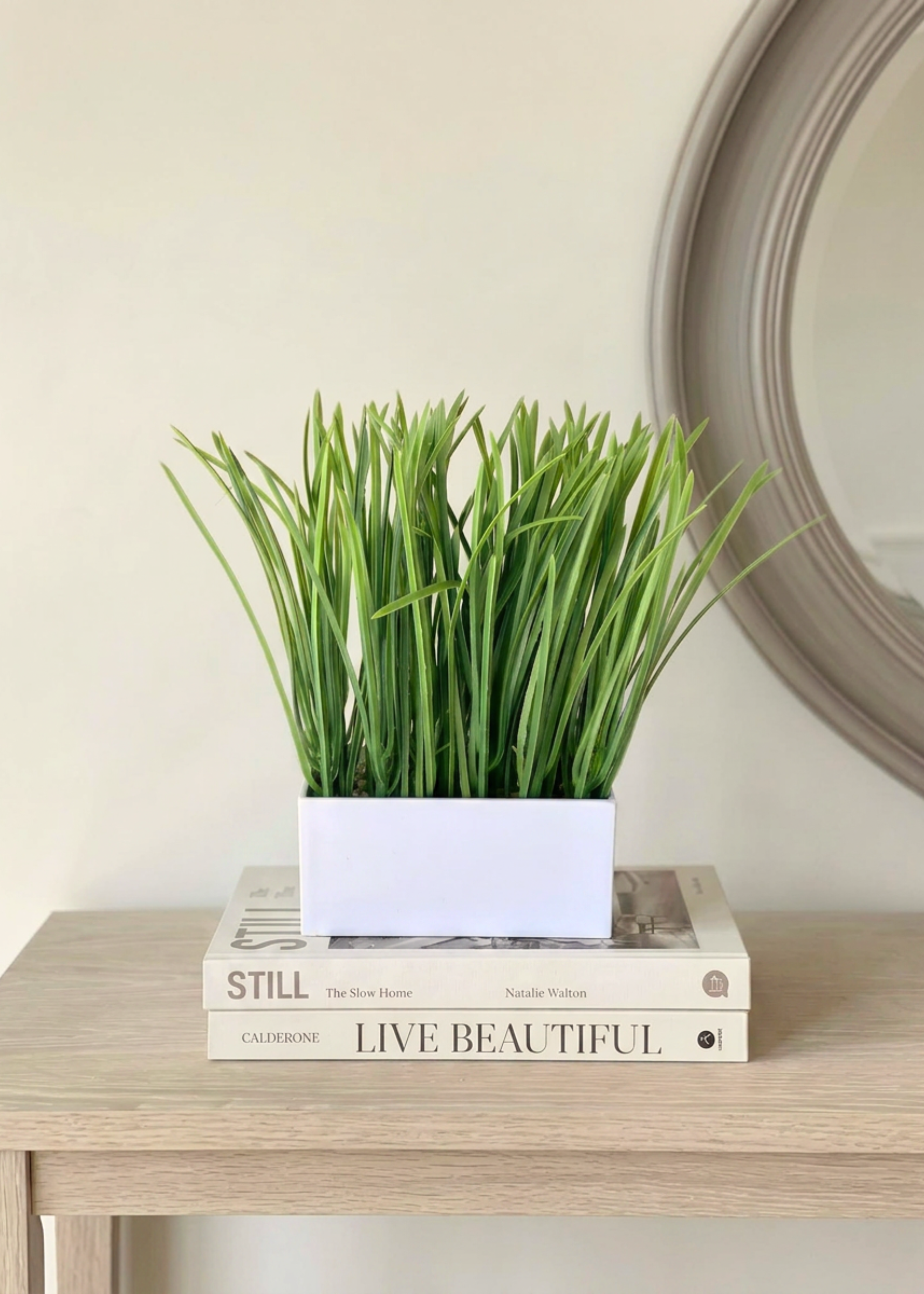 Artficial Grass Plant (White Pot)