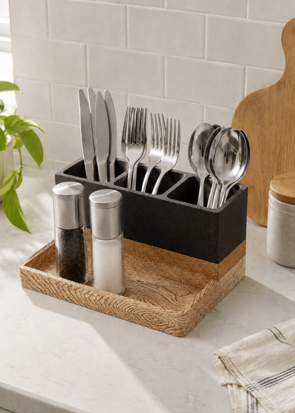 Aurum Dune Cutlery Holder - Black