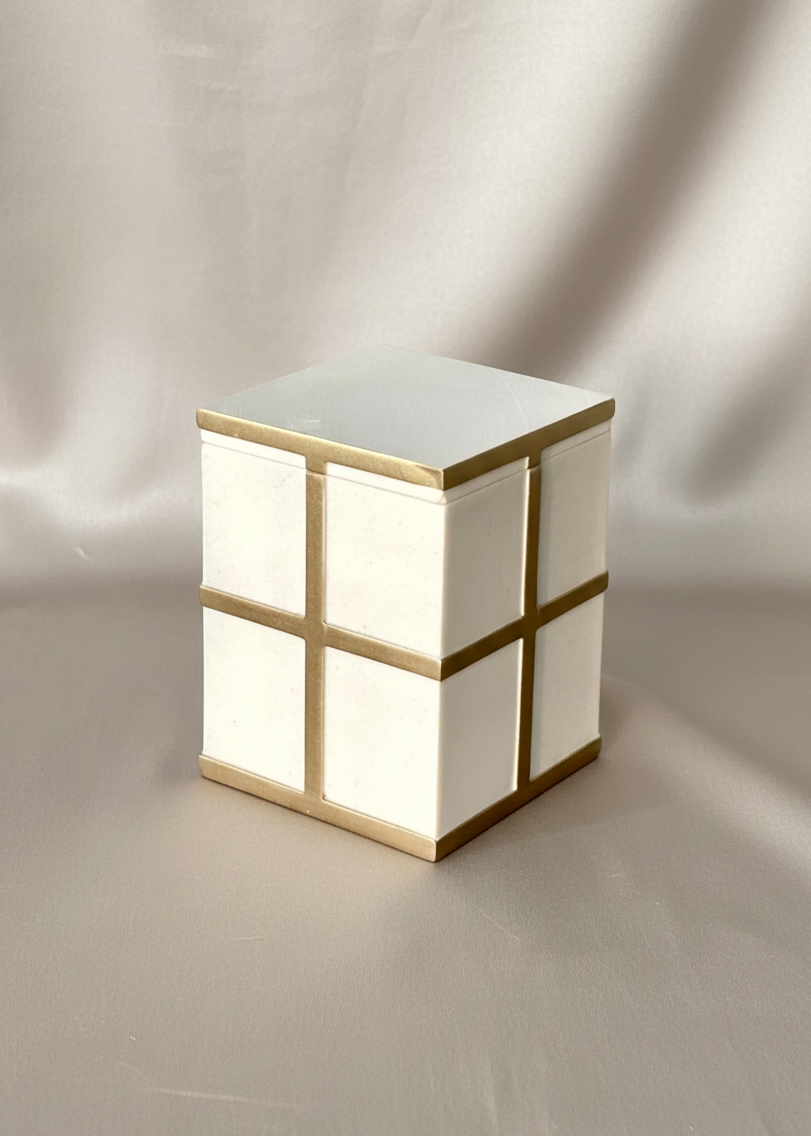 Axia Bathroom Jar - Ivory