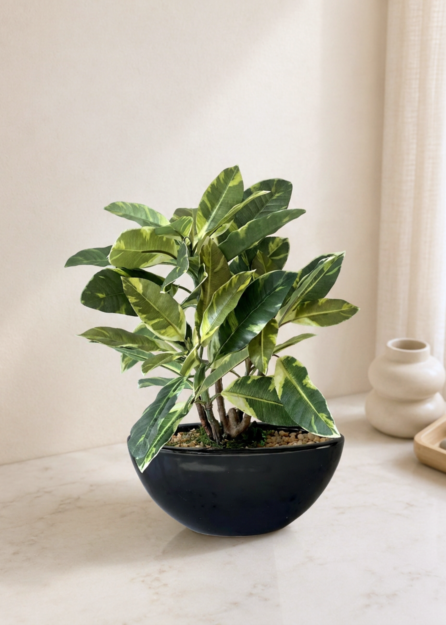 Artificial White Quercus Plant - 1 Feet