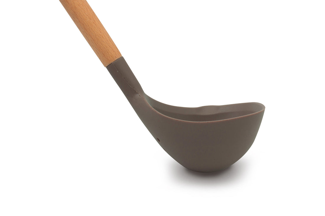 Izumi Silicone Slotted Ladle With Beech Wood Handle