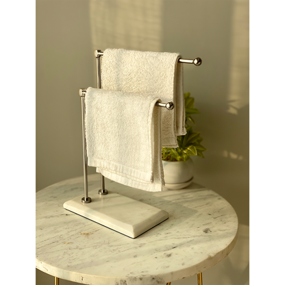 Melrose Hand Towel Stand - White &amp; Silver