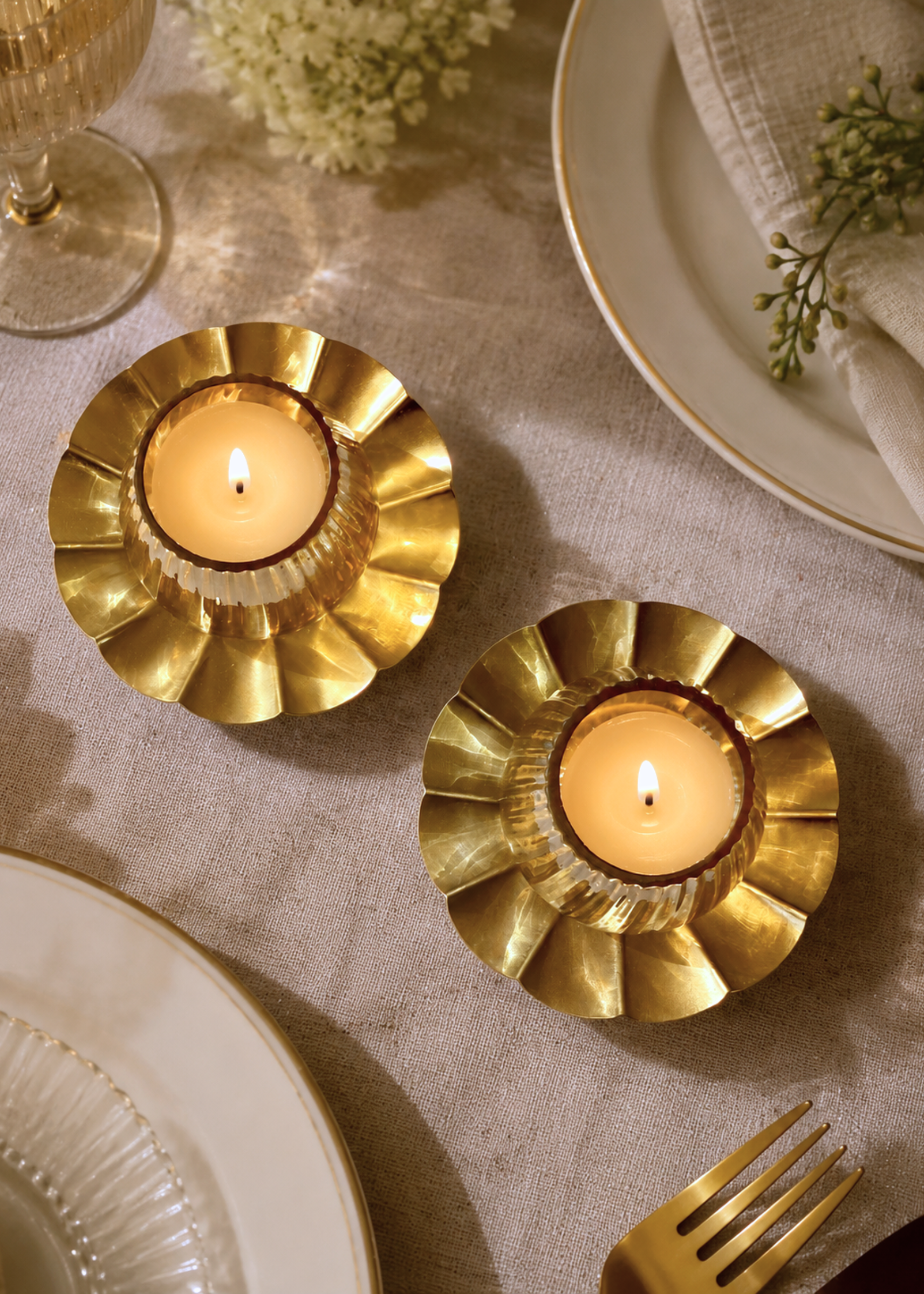 Florette Tea Light Holders - Set of 2