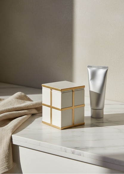 Axia Bathroom Jar - Ivory