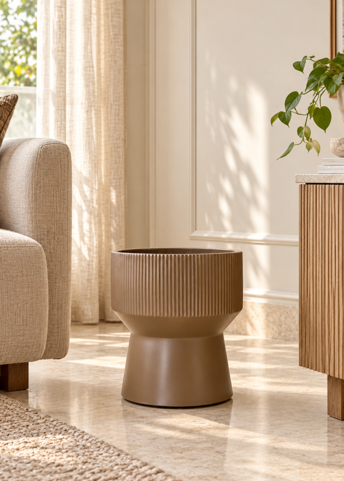 Sora Ripple Planters - Mud Brown