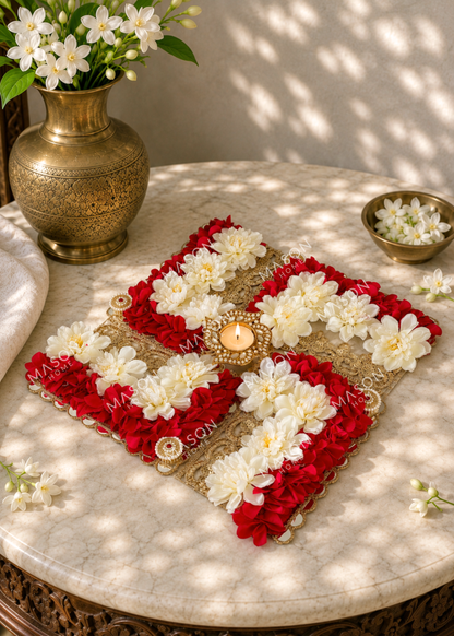 Festive Floral Swastik Rangoli