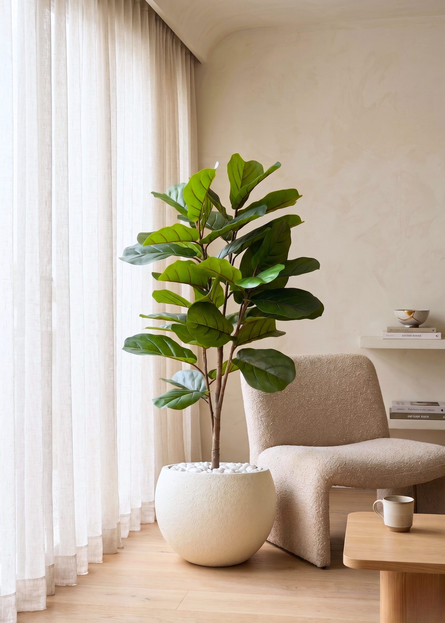 Artificial Lush Fiddle Plant - 4.5 Feet